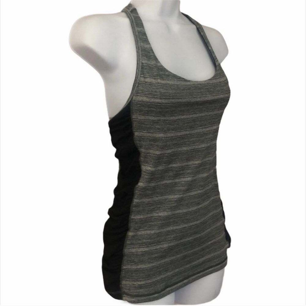 Victoria's Secret Tank Top Women's Racerback Built In Bra Gray Black Small